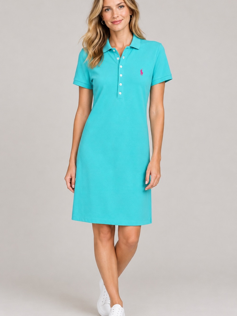 Ralph Lauren Aqua Pique Polo Dress